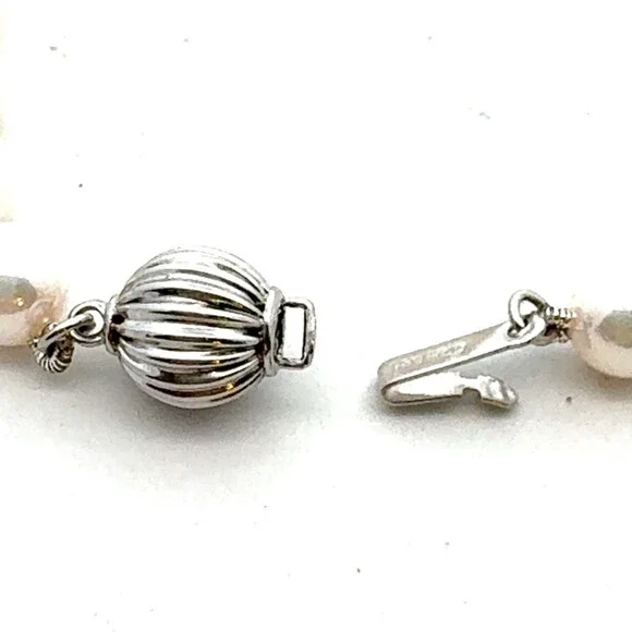 Designer KGH 14K White Gold Hand Knotted Pearl June Anniversary Necklace